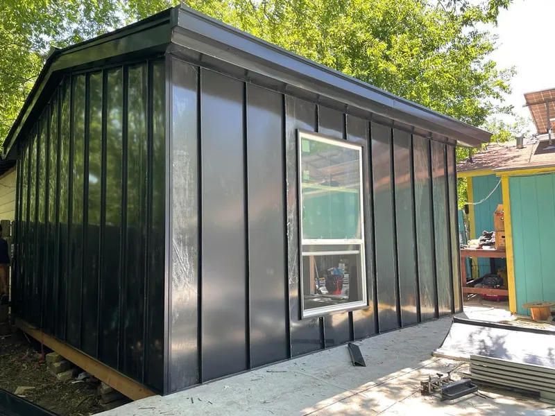 Black standing seam metal wall panels for Metal Roof Installation in Upper Mount Bethel